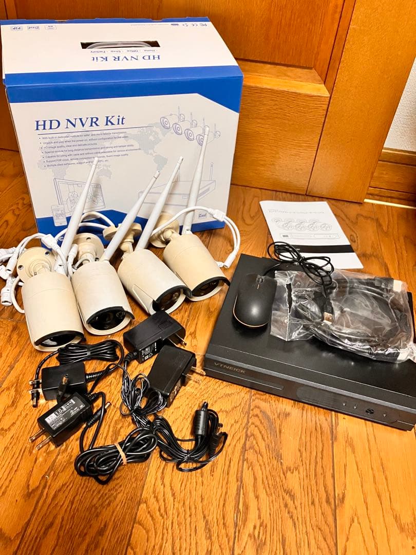 VTNEICK HD NVR 防犯　カメラ4台付き 中古 動作可
