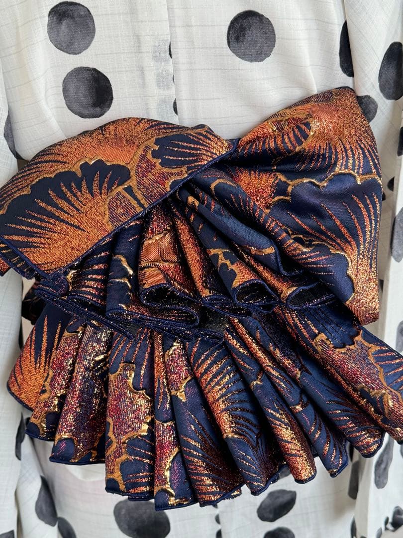 大人兵児帯【シャクヤク紅】【イチョウ】　のセット