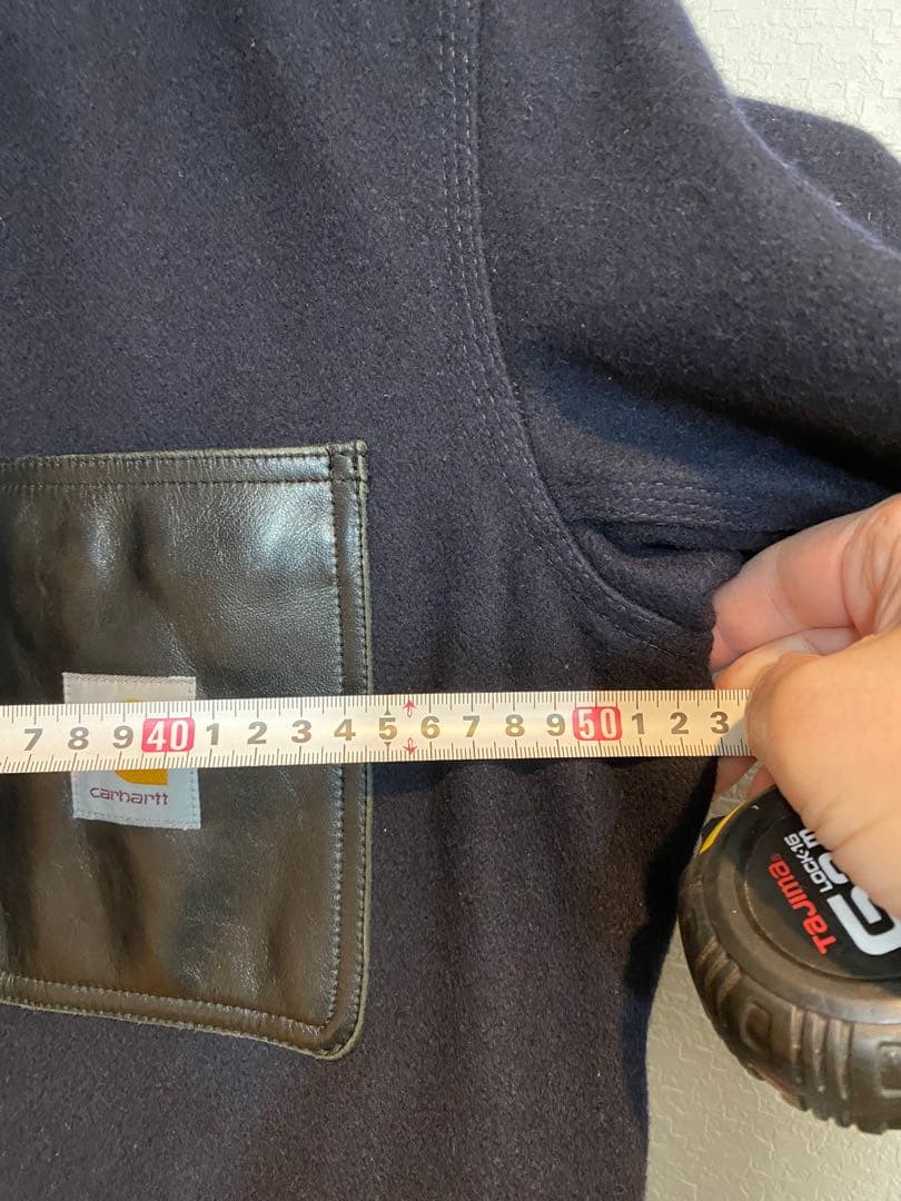 eyejunyaman×Carhartt ネイビー カバーオール ウール/レザー