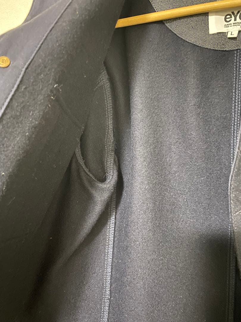 eyejunyaman×Carhartt ネイビー カバーオール ウール/レザー