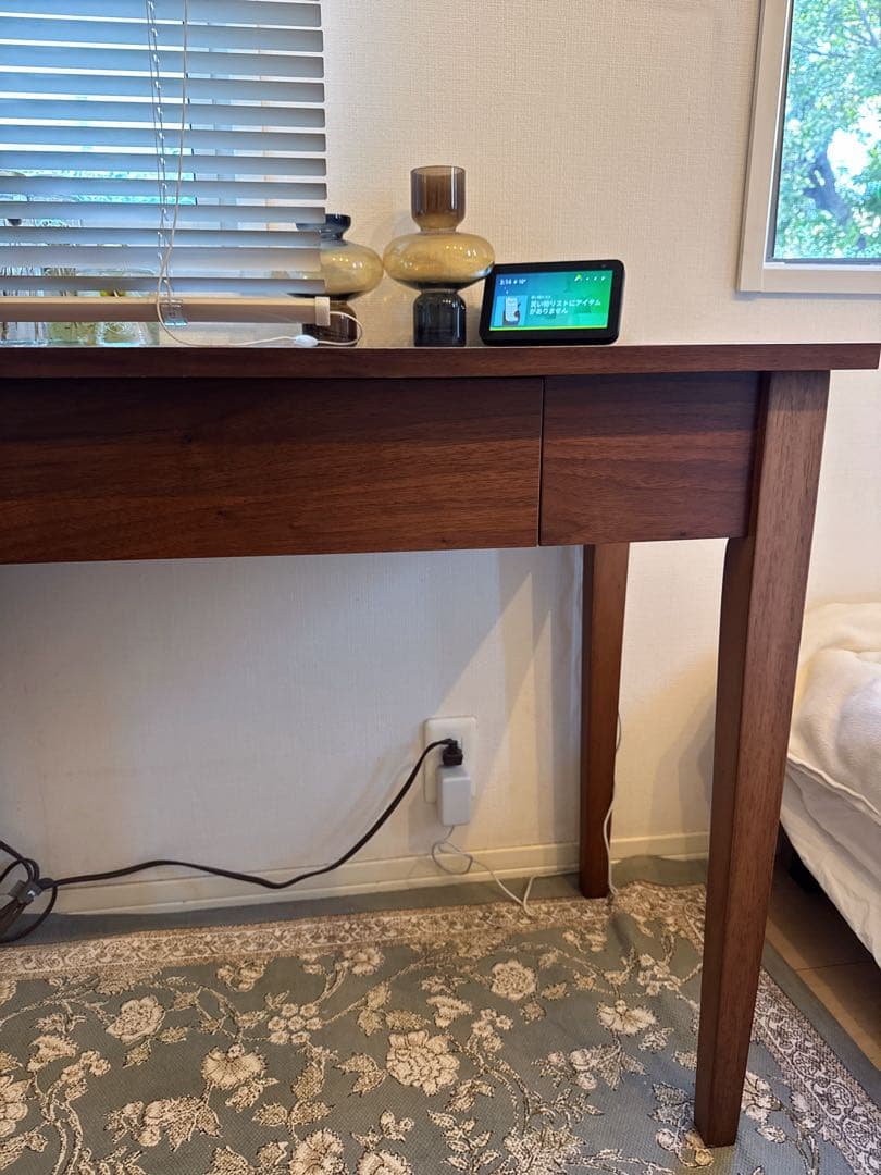 ウォールナットデスク 引き出し付き