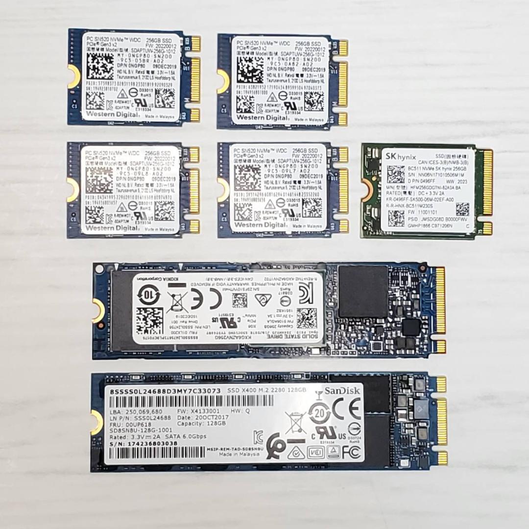 【正常判定】 NVMe M.2 SSD 7枚セット 2230 2280