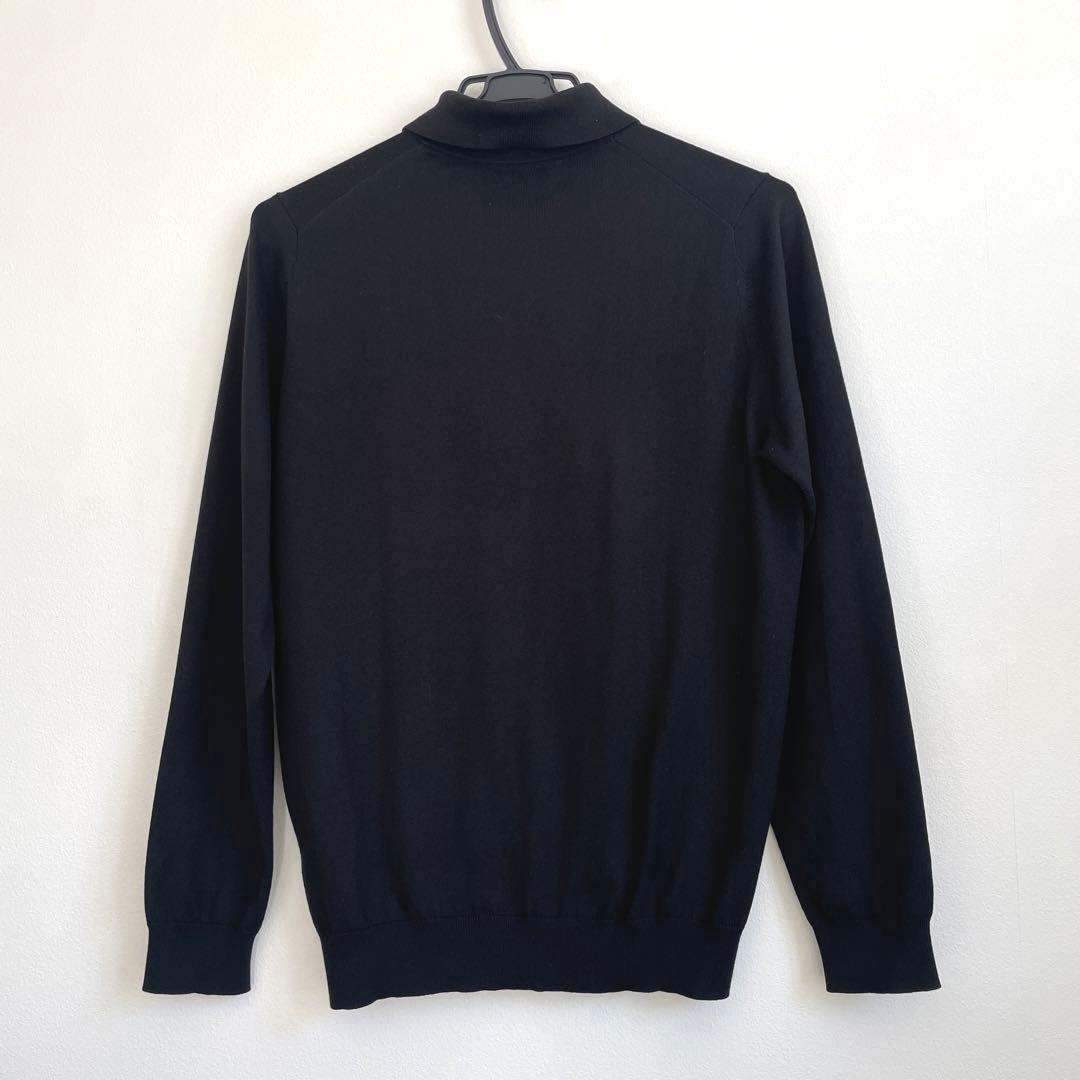 TOMORROWLAND 今期シルクコットン ニットポロシャツ黒 長袖ブラックS