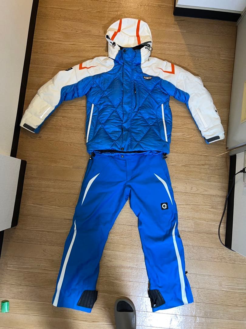 スキーウェアセット 青/白 Gロゴ