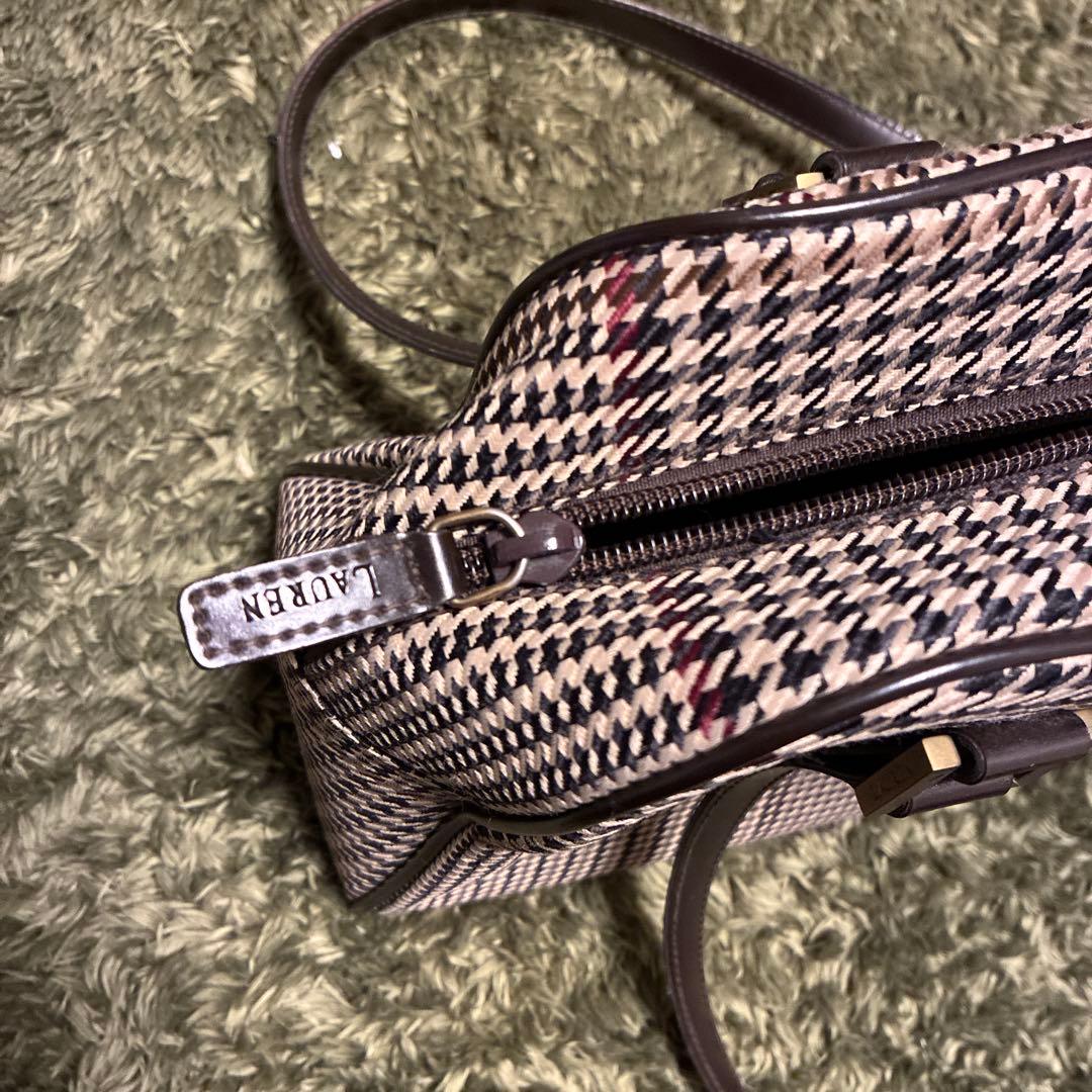 美品✨ラルフローレン 千鳥格子 ハンドバッグ ショルダーバッグ 持ち手長め