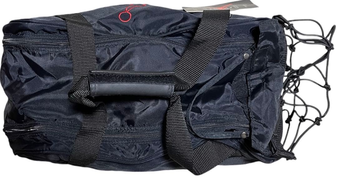 JORDAN NIKE 【90s未使用タグ付銀タグ】ボストンバッグ黒赤　刺繍ロゴ