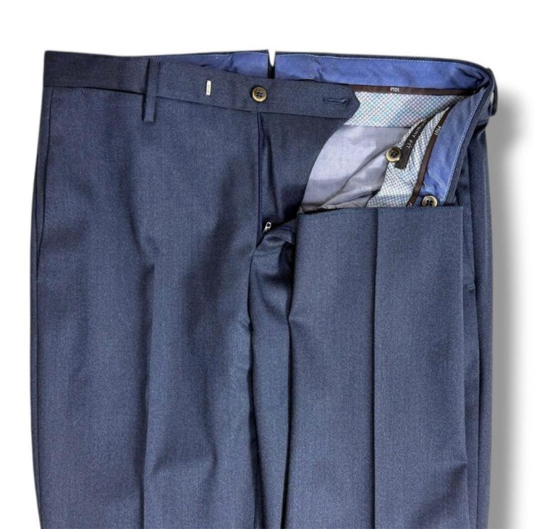 新品 PT01 スキニーフィットフランネルストレッチパンツ 紺 46