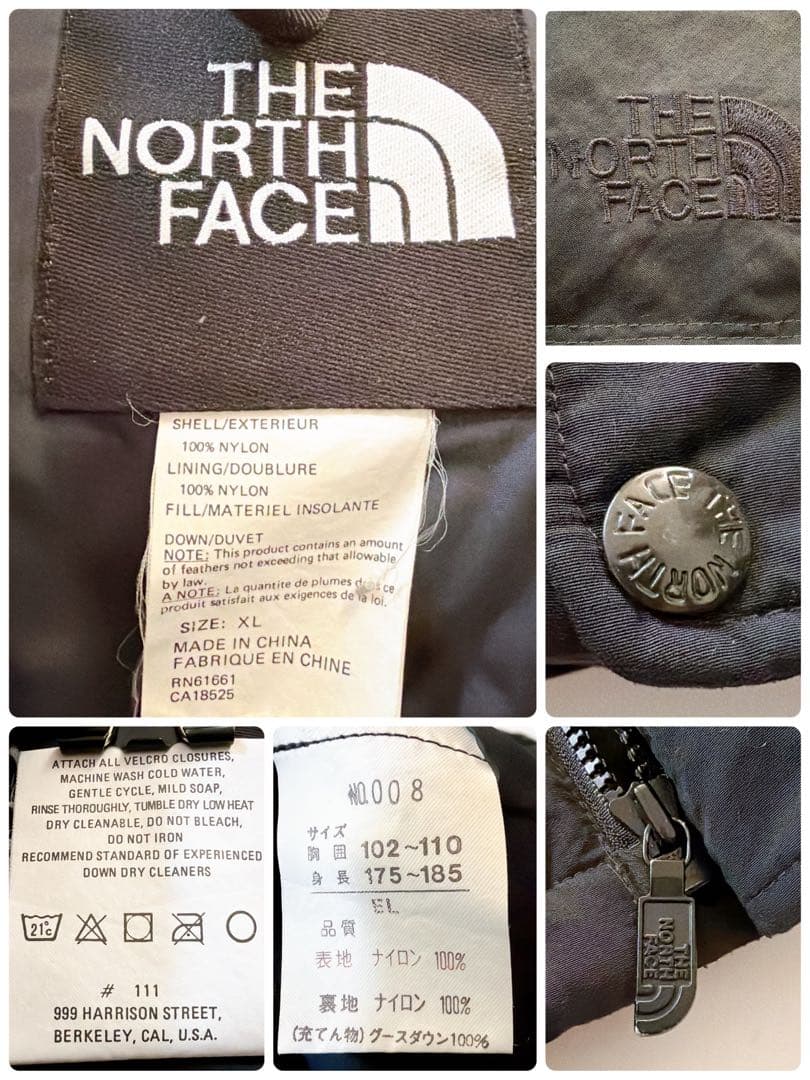 90s✨️XL Y2K ノースフェイス ダウンベスト オールブラック ロゴ刺繍
