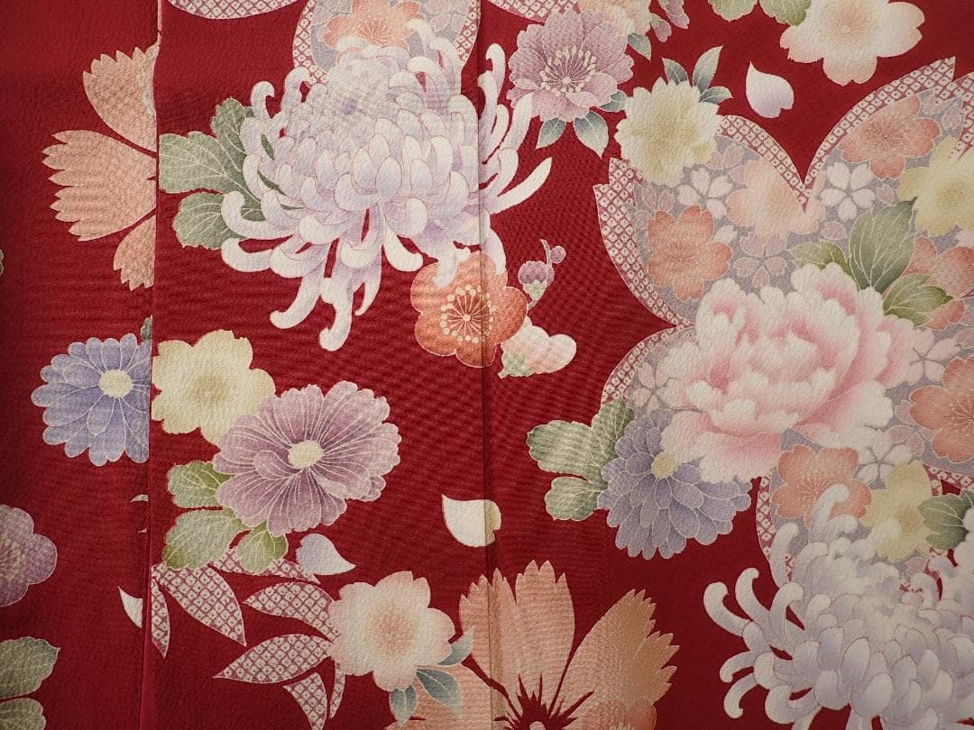 秀品 やまと謹製 正絹 振袖 袋帯 帯地 帯揚げ 全4点セット 身丈156cm