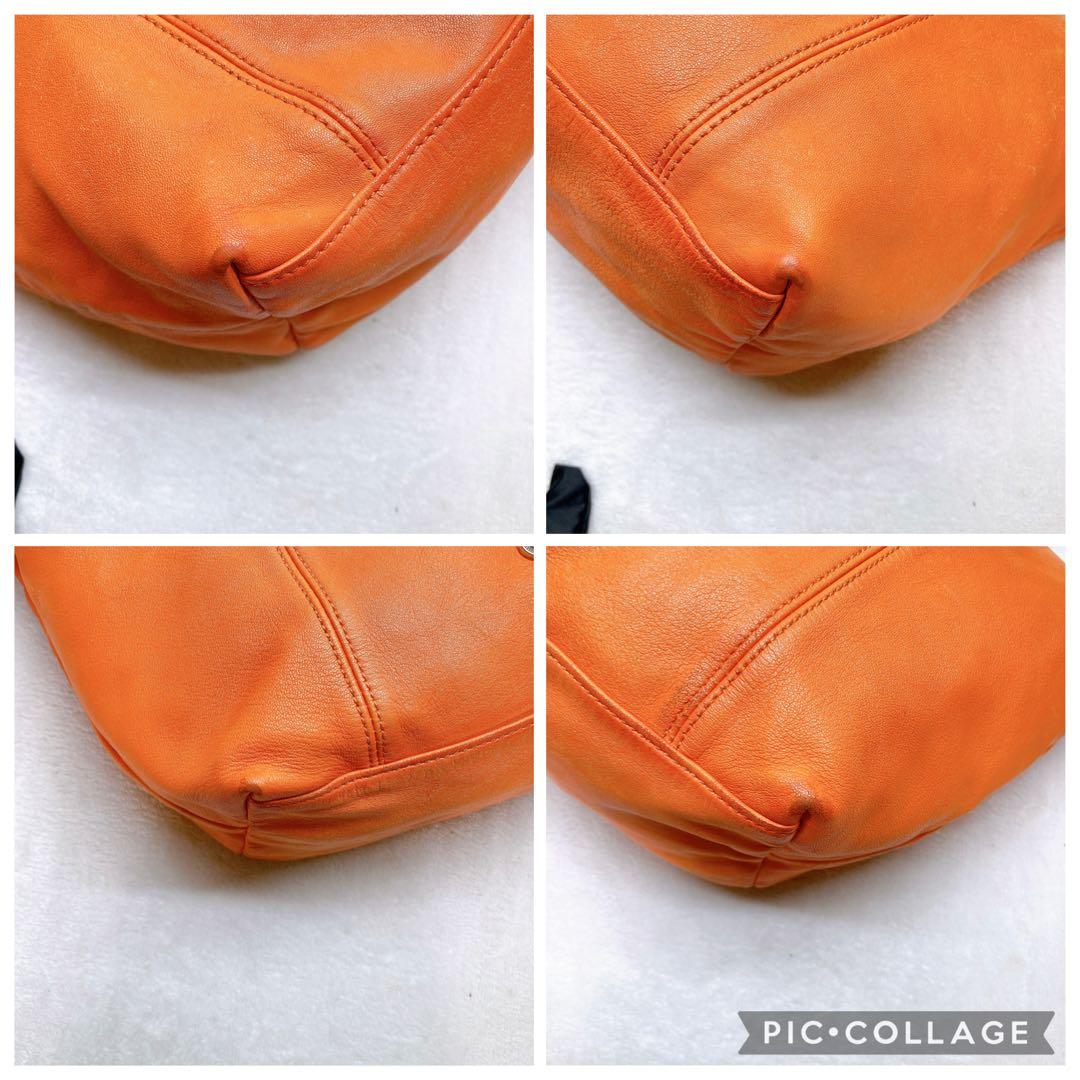 ✨美品✨ロンシャン ル プリアージュ オールレザー 2wayバッグ オレンジ