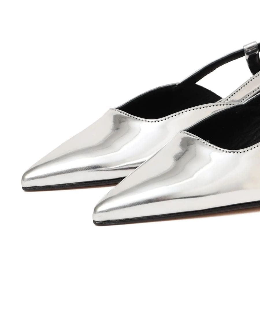 アルタイル＊シルバー ポインテッドトゥ ミュール　37