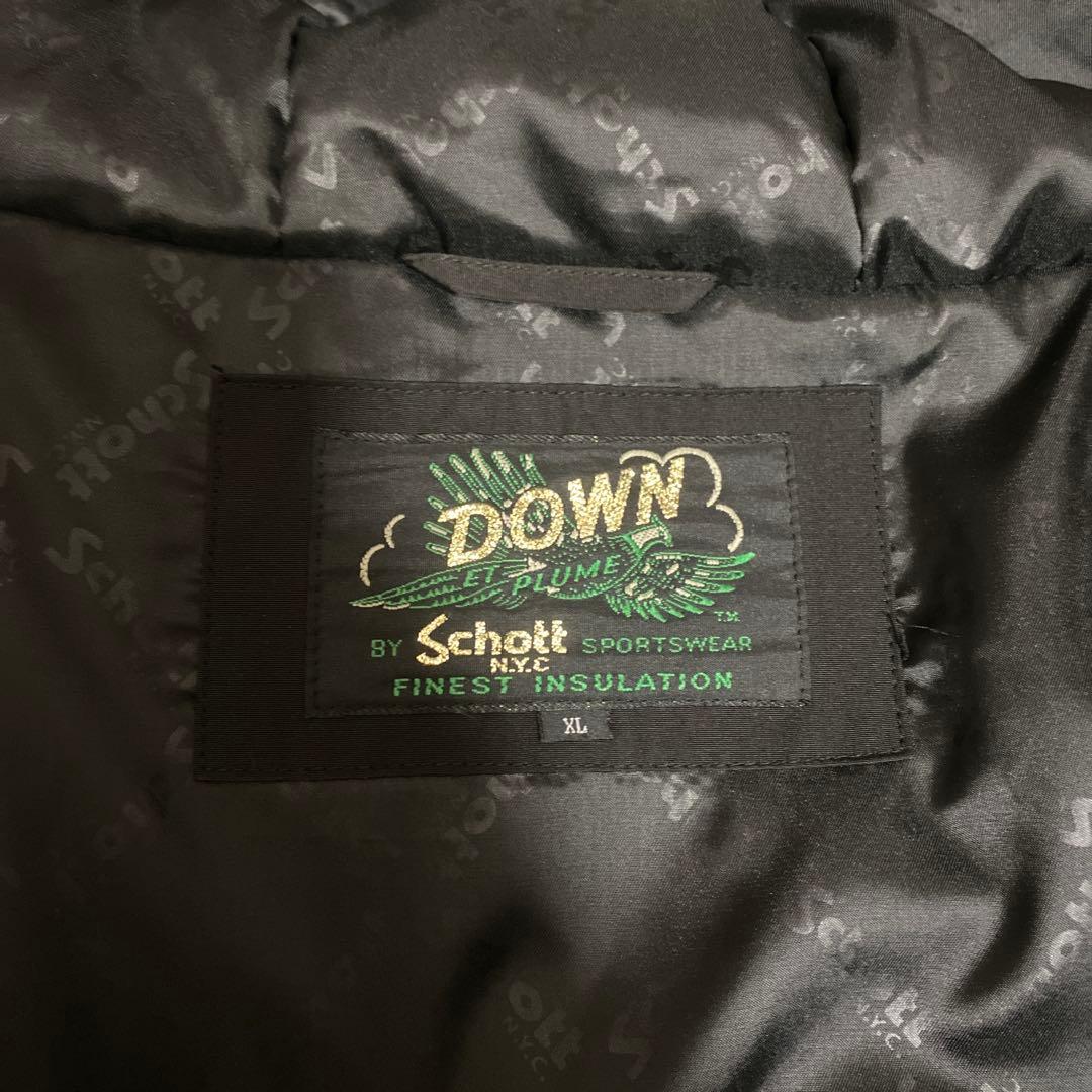 ま*ー様 SCHOTT BROS ブラックダウンジャケット