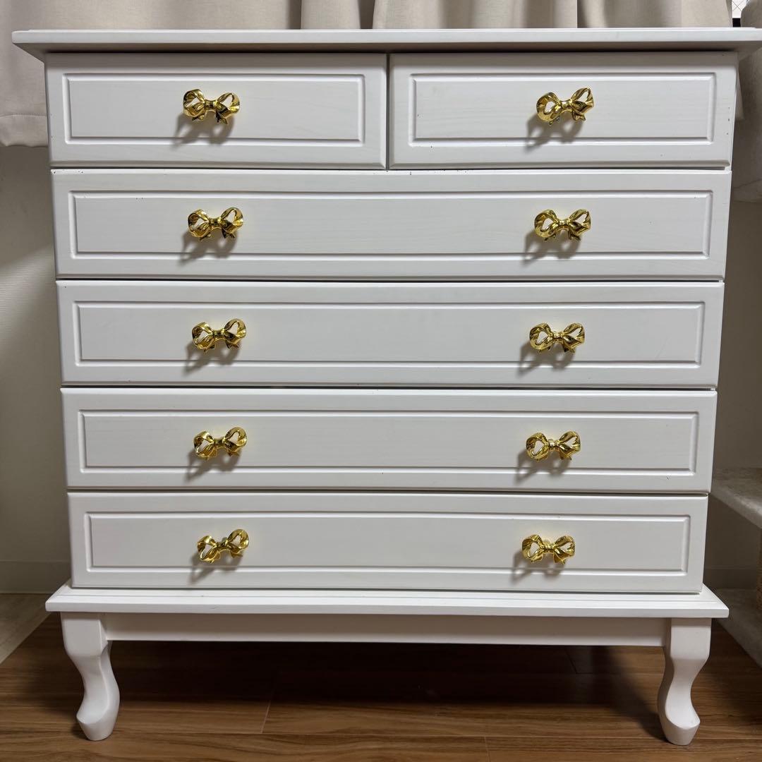 【まこちゃん専用】ワイドチェスト 猫脚チェスト姫系家具ロマプリ