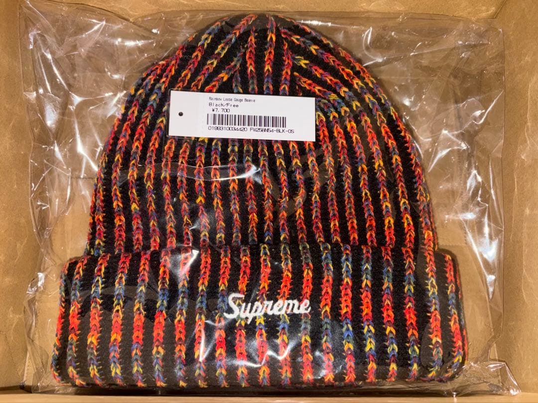 帽子 Supreme Rainbow Loose Gauge Beanie Black