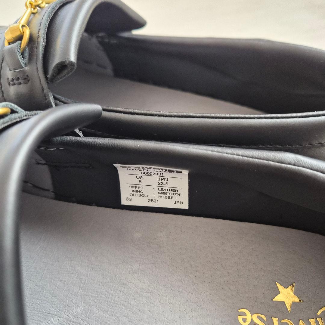 コンバース　ブラックフリンジローファー