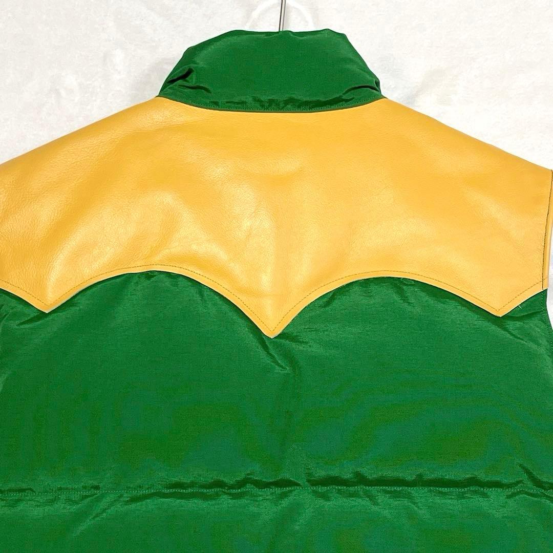 【新品タグ付】 【希少】 シュガーケーン ダウンベスト レザー M バイカラー