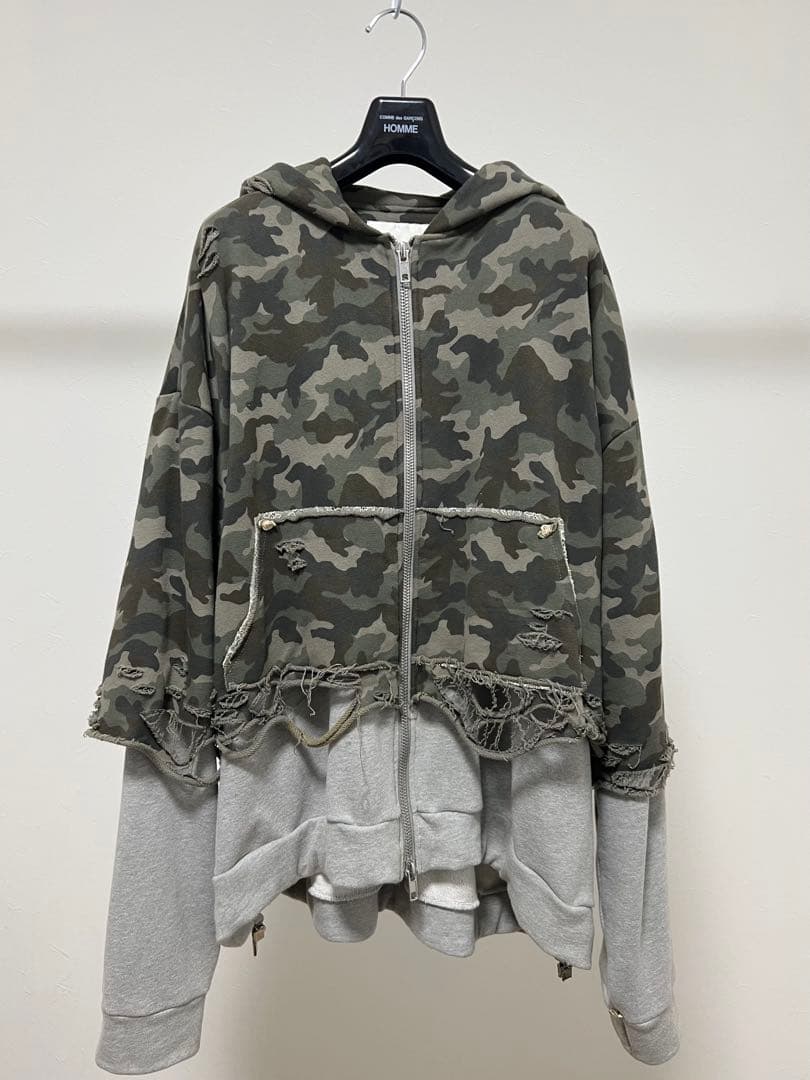 y*t様 neith./ Layered Crush Hoodie (Camo×