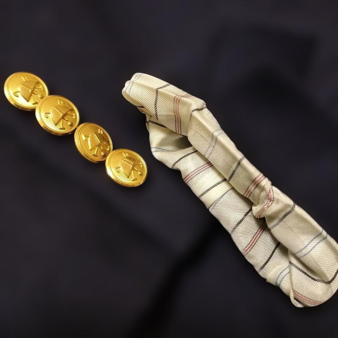 【極美品】ポロラルフローレン　セットアップ　金ボタン　シャツ×ネクタイ付　110