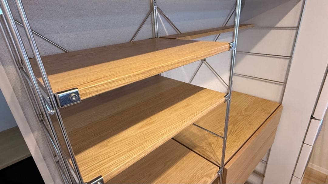 無印良品 ステンレスユニットシェルフ 食器棚 フルセット オーク材棚 分解発送