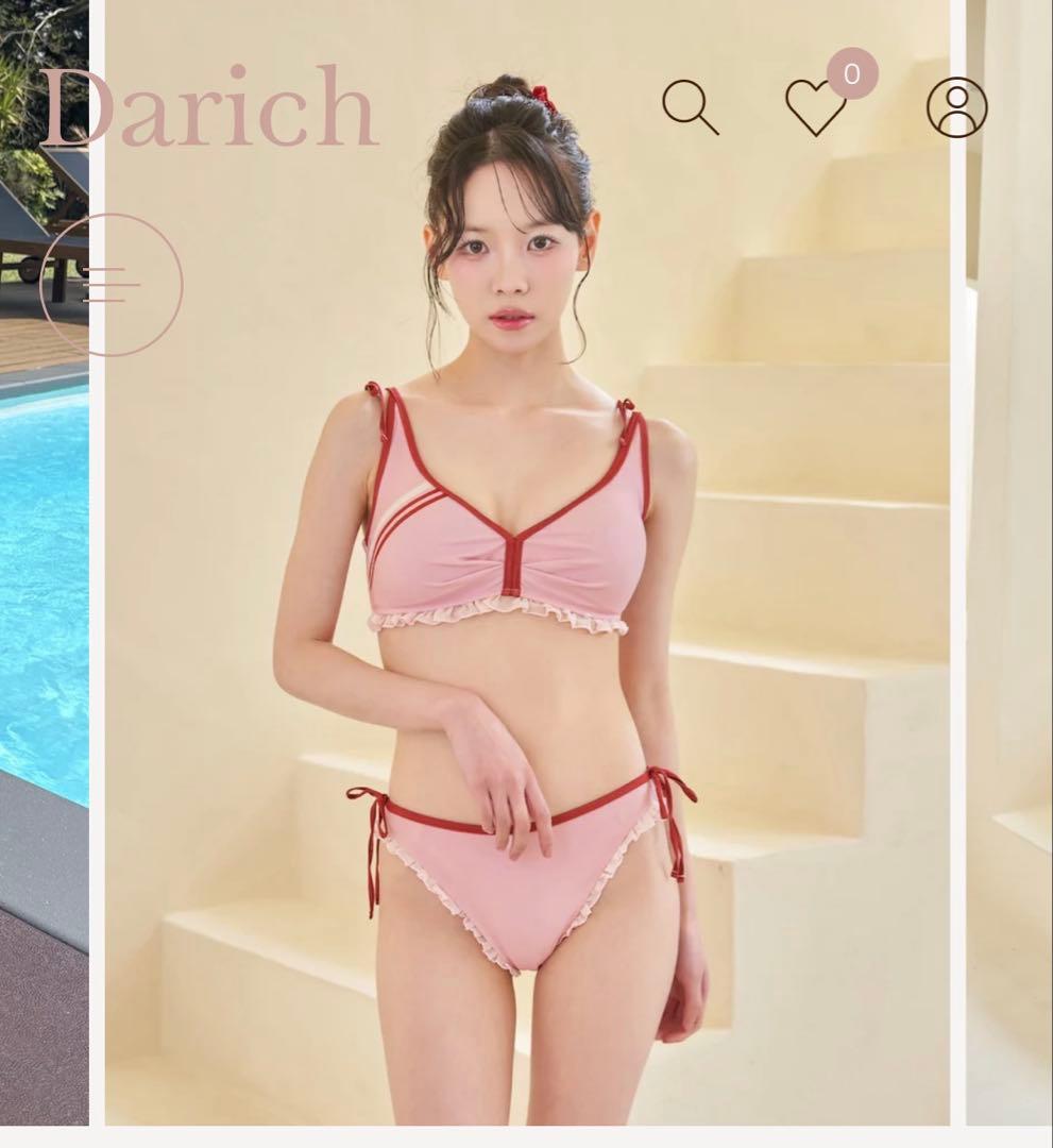 ダーリッチ フリルデザインラインビキニ PNK