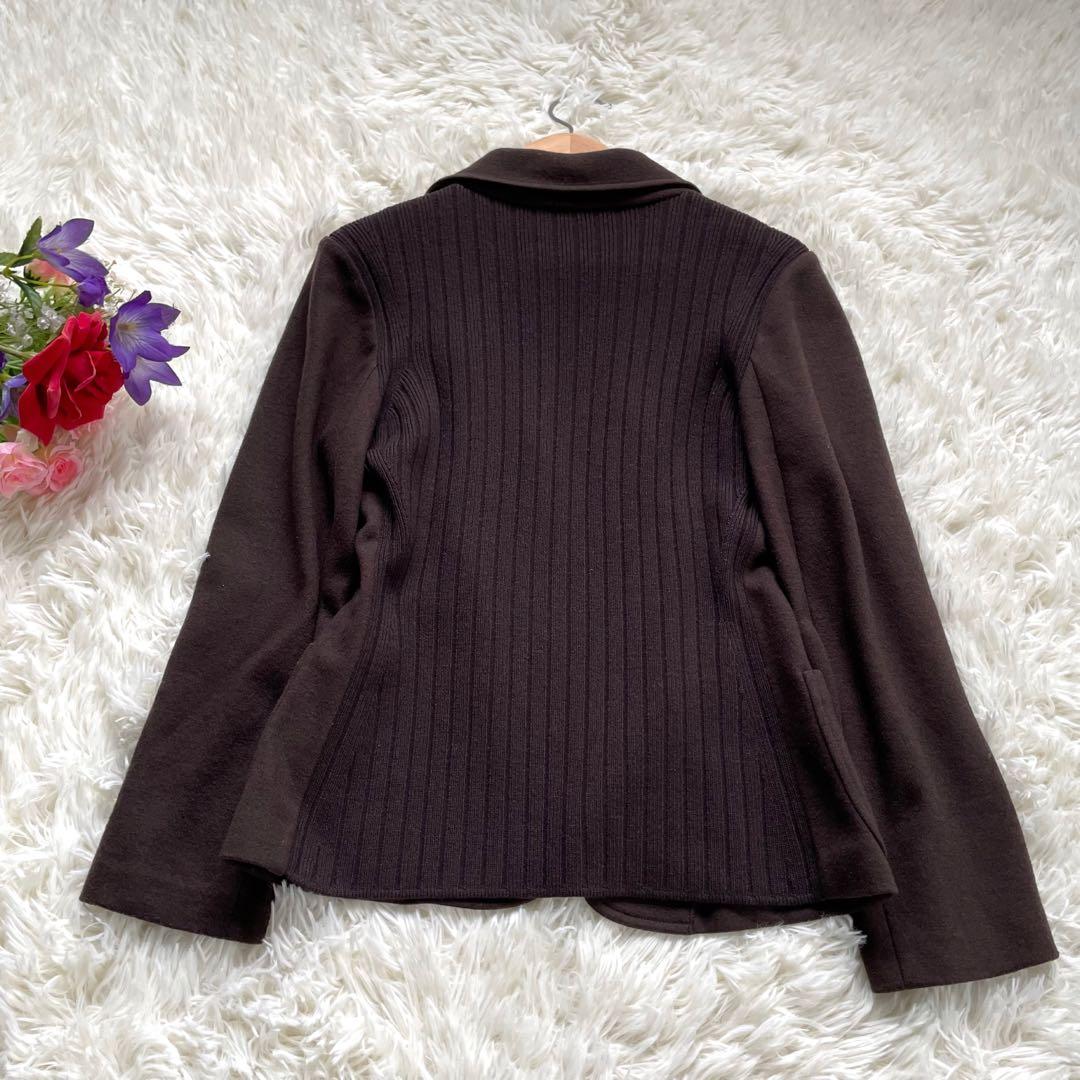 Salvatore Ferragamo ブラウンカシミヤ混スカートスーツ上下