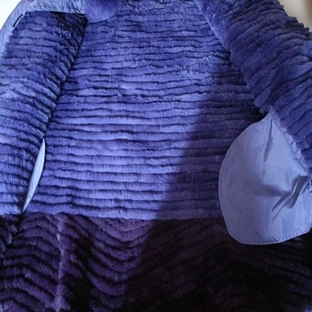 美品！ARBORENTE パープル ラビット リバーシブルコート