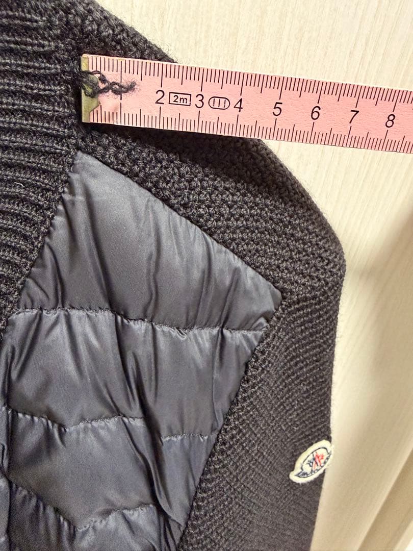 MONCLER ブラック ダウンカーディガン　カーディガン【訳あり】