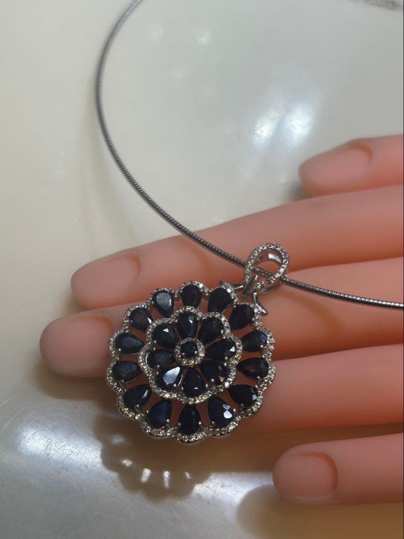 t*a様 天然石サファイアデザインネックレス2点セット➕サージカルネックレス