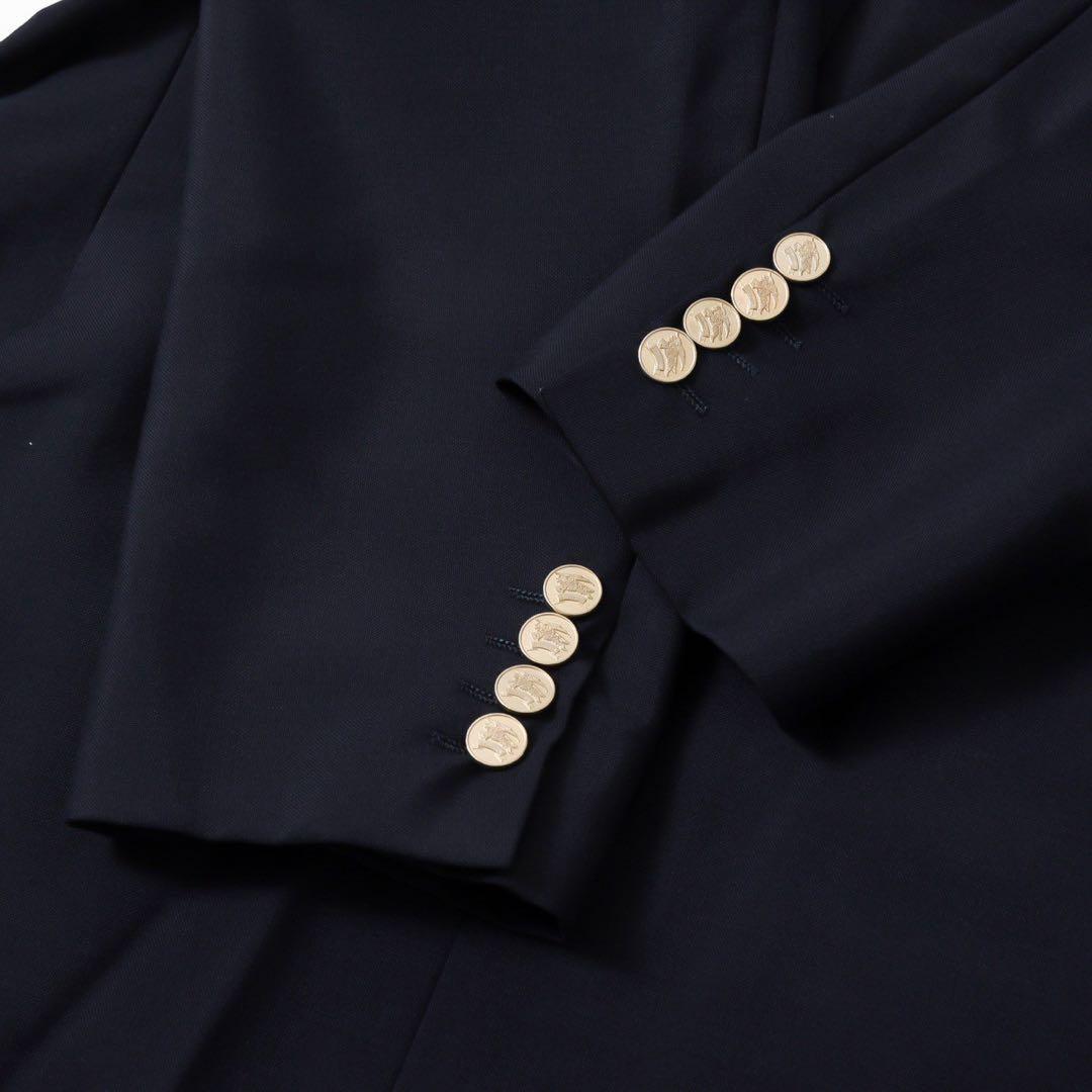 BURBERRY バーバリー 金ボタン ウール×モヘア テーラードジャケット 紺