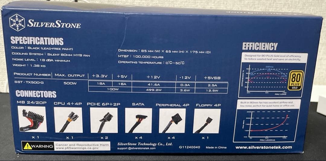 TFX 電源ユニット 500w 80plus gold