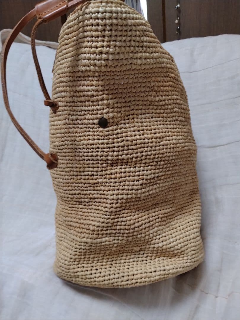 【美品】ヘレンカミンスキー バケツ型 ラフィアトートバッグ