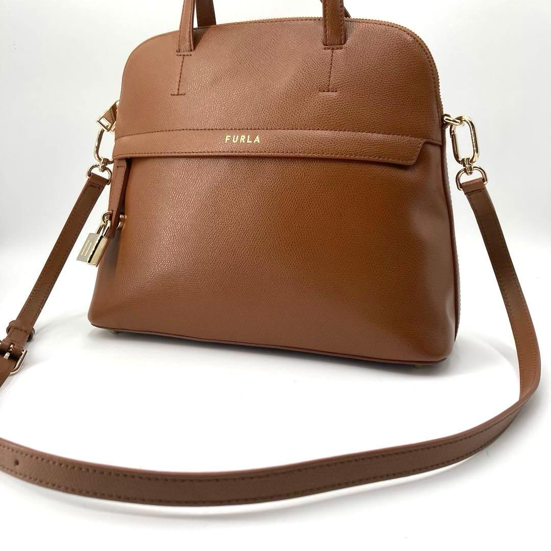 極美品✨FURLA フルラ 現行 パイパー 2way ハンドバッグ キャメル