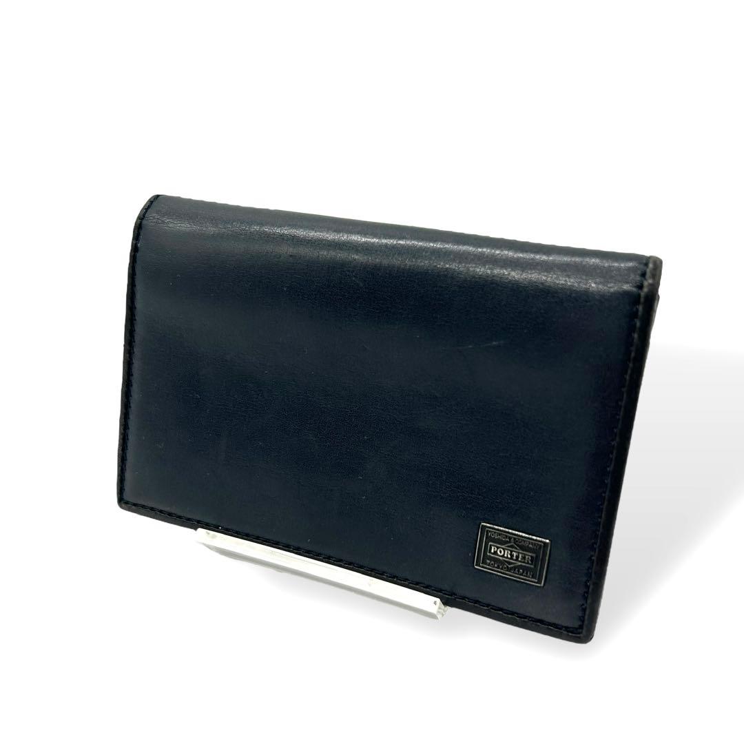 良品 1644 PORTER カレント 名刺入れ カードケース レザー ブラック