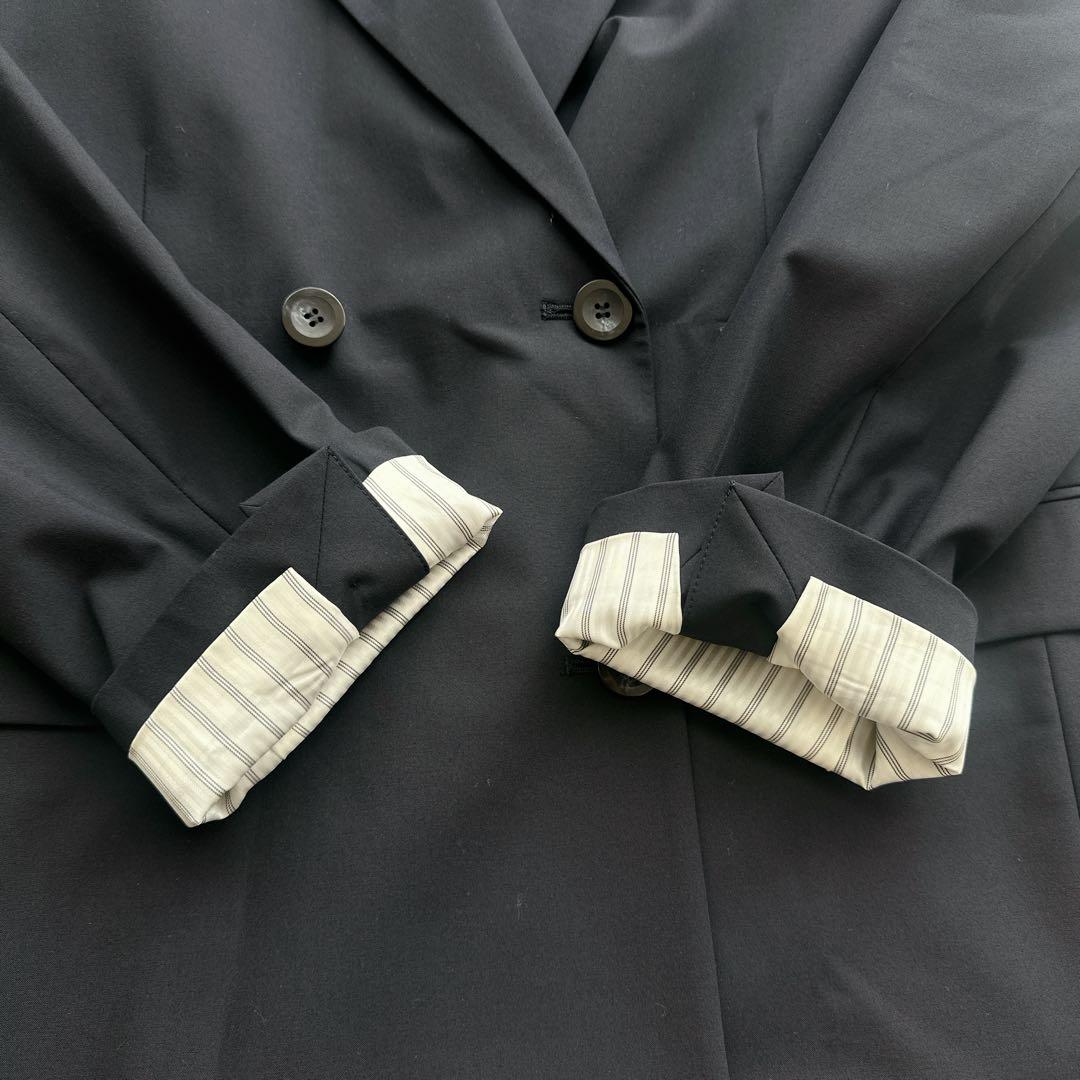 ◯【未使用級】JS オケージョン　トロストレッチジャケット　スカート　ネイビー