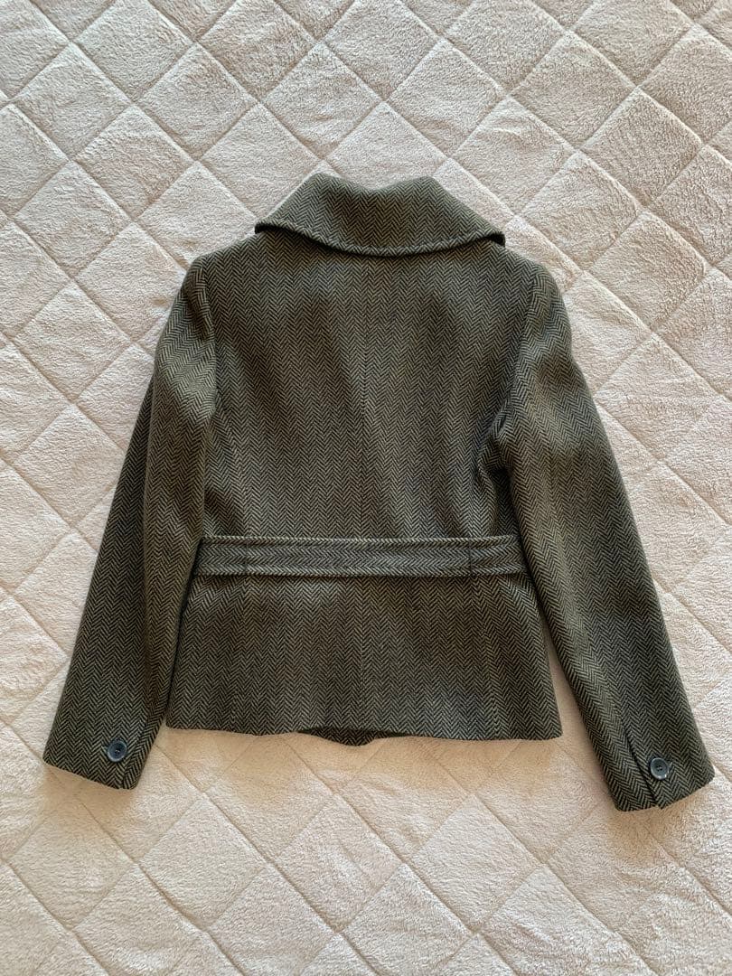 マックスマーラMAXMARAツイード ショートコートジャケット白タグ40カシミヤ