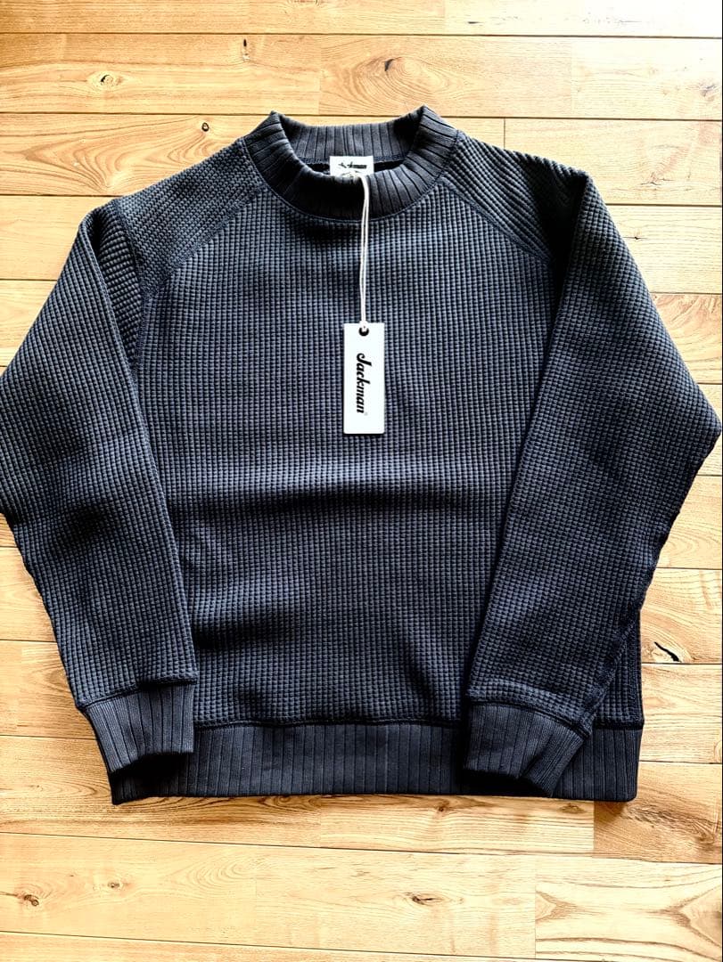 【新品同様】ジャックマン ワッフルミッドネック JM7200 スミクロ Mサイズ