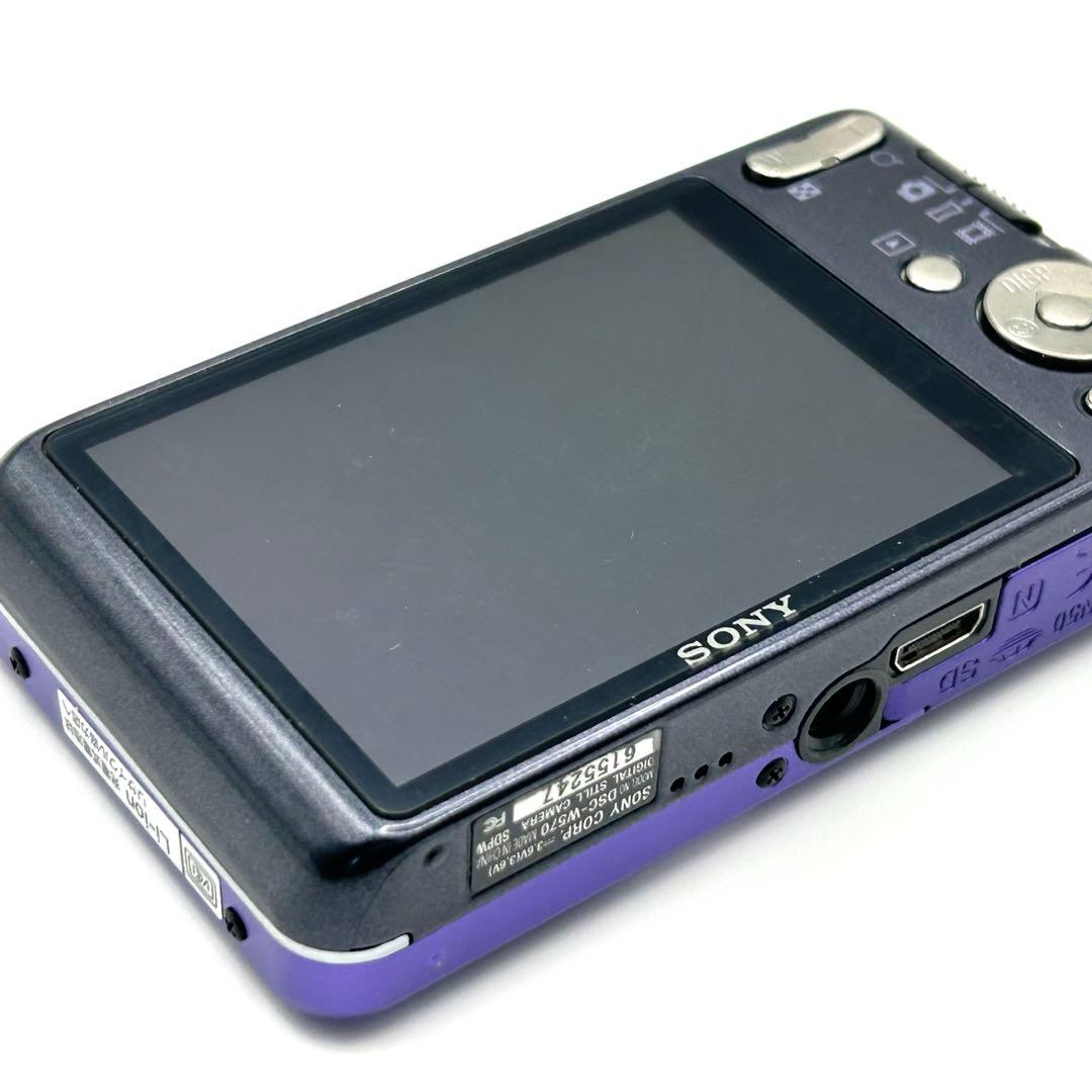 美品SONYソニーCyber-shot DSC-W570 バイオレット紫★動作品