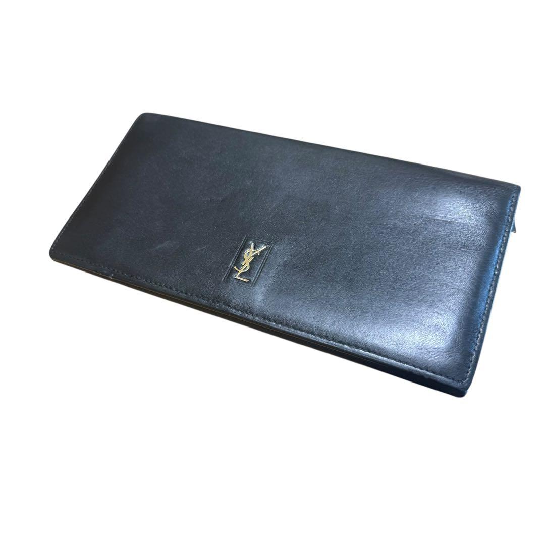 イヴサンローラン 長財布 フラップウォレット カサンドラ YSLロゴ 男女可能