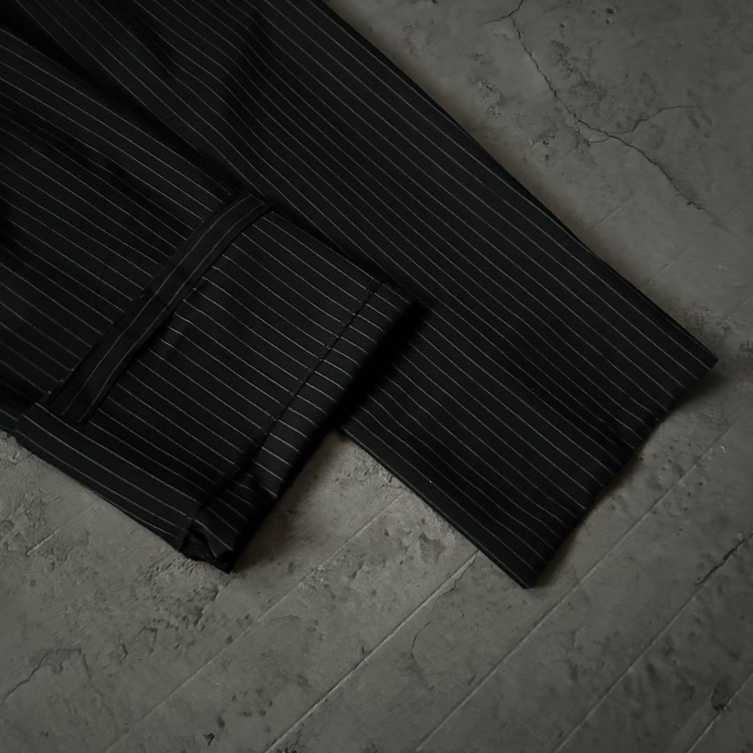 極美品 五大陸 ゴタイリク ブラック セットアップスーツ ピンストライプ A5