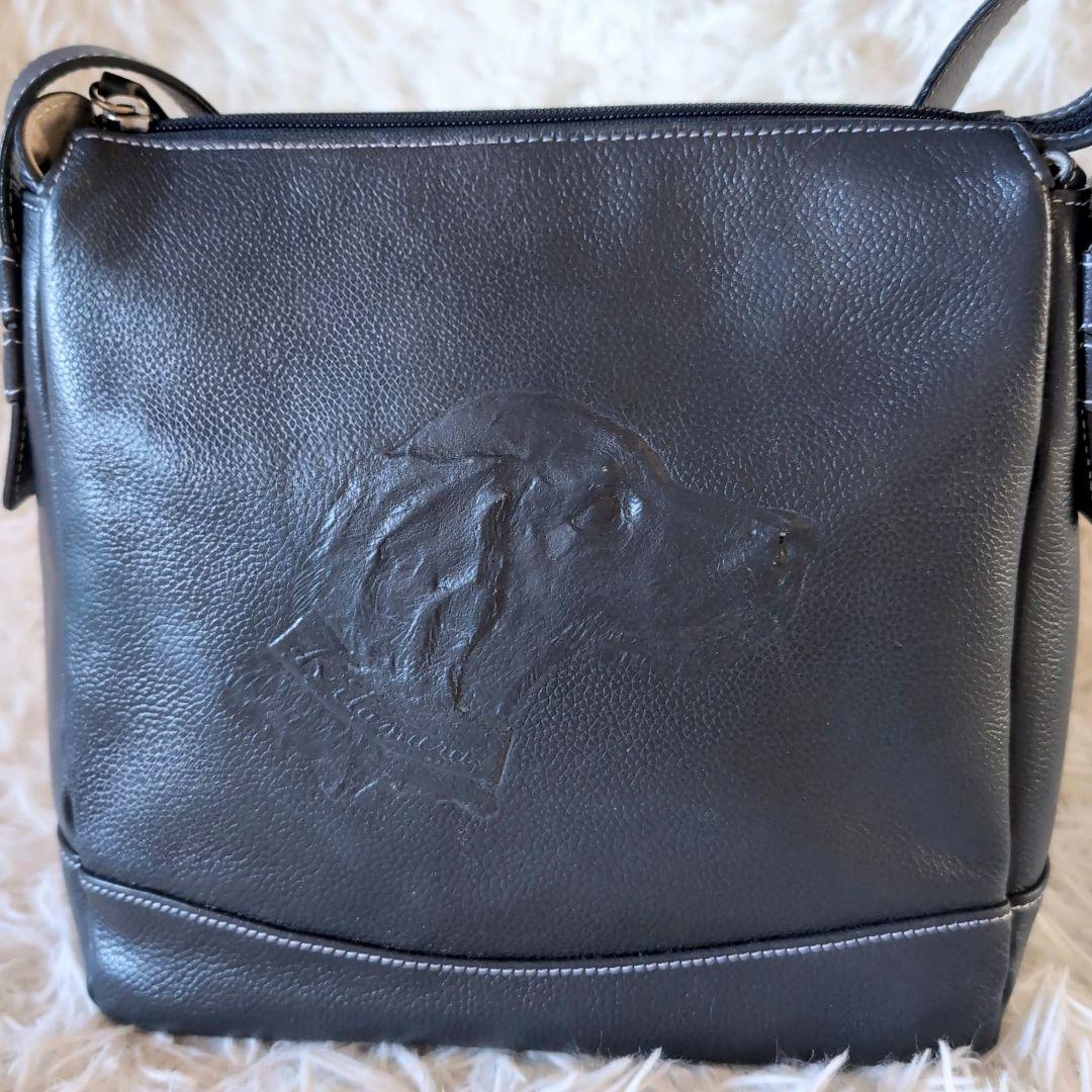 美品✨️キタムラ シボ革ショルダーバッグ 犬 サコッシュ カードケース