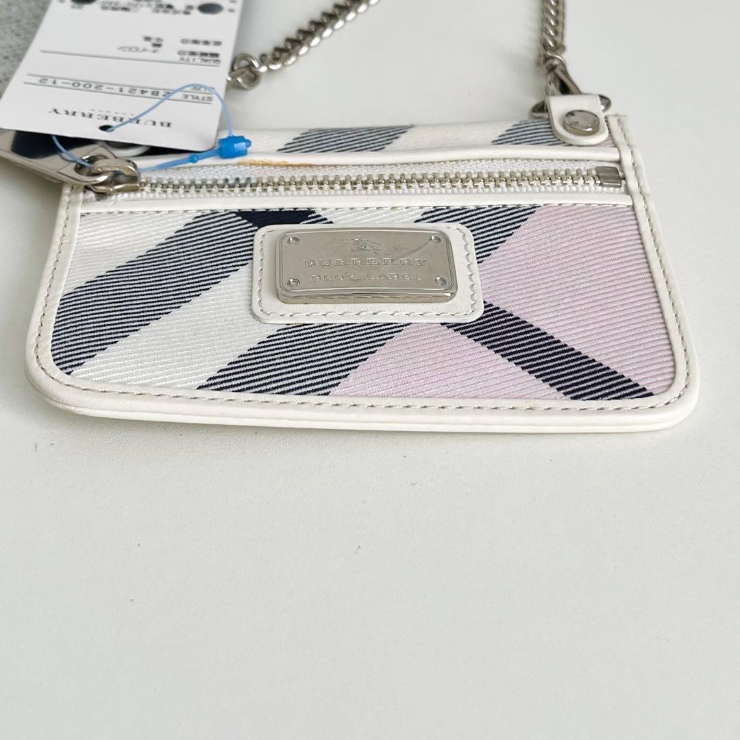 新品✨ バーバリーブルーレーベル チェーンウォレット チェック ホースロゴ