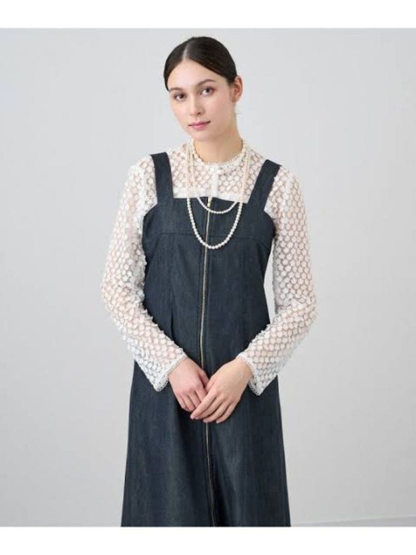 ANAYI アナイ デニムライクジャンパードレス ワンピース ジャンパースカート