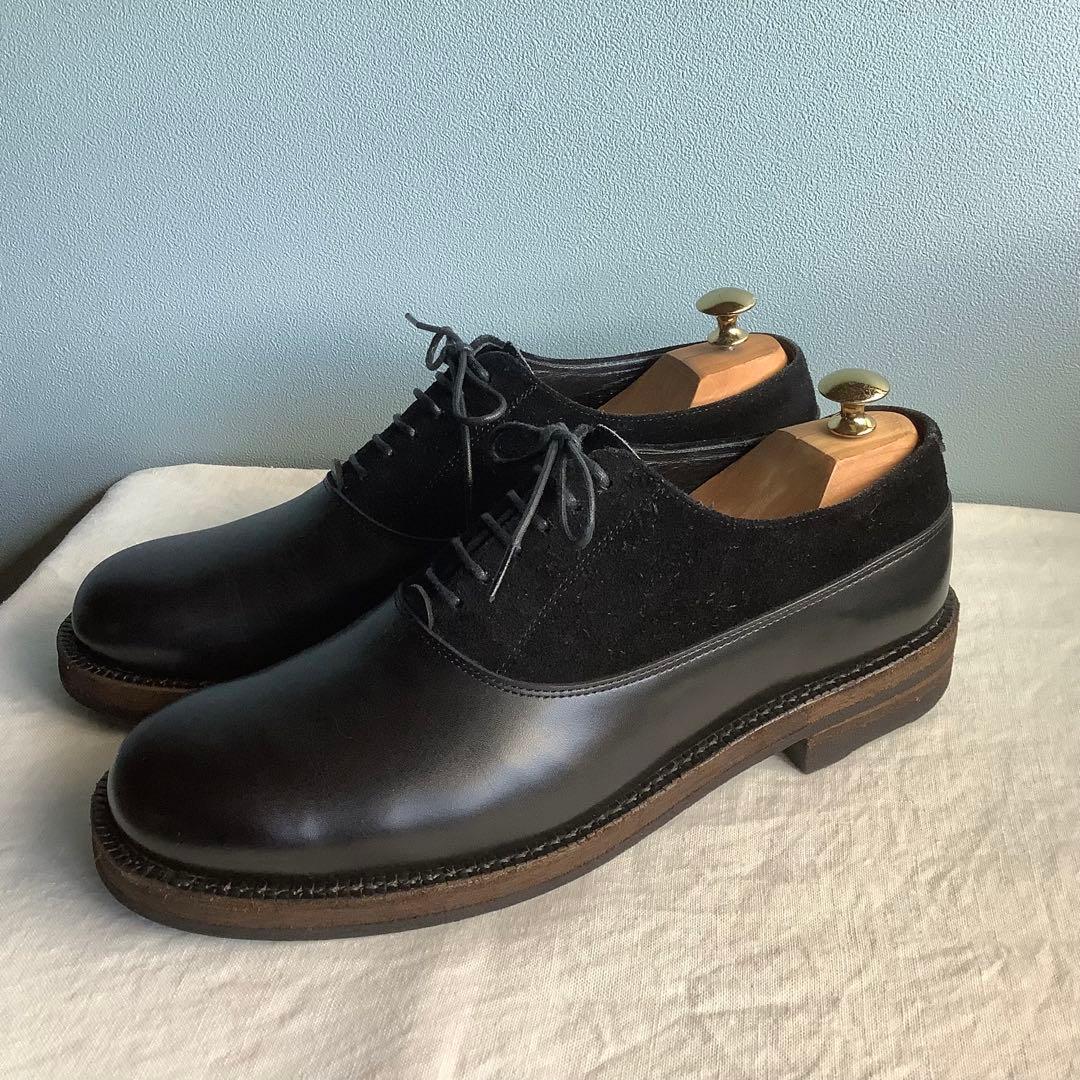 コムデギャルソンオム　プレーントゥ　カーフ&スエード　レザーシューズ　黒/26