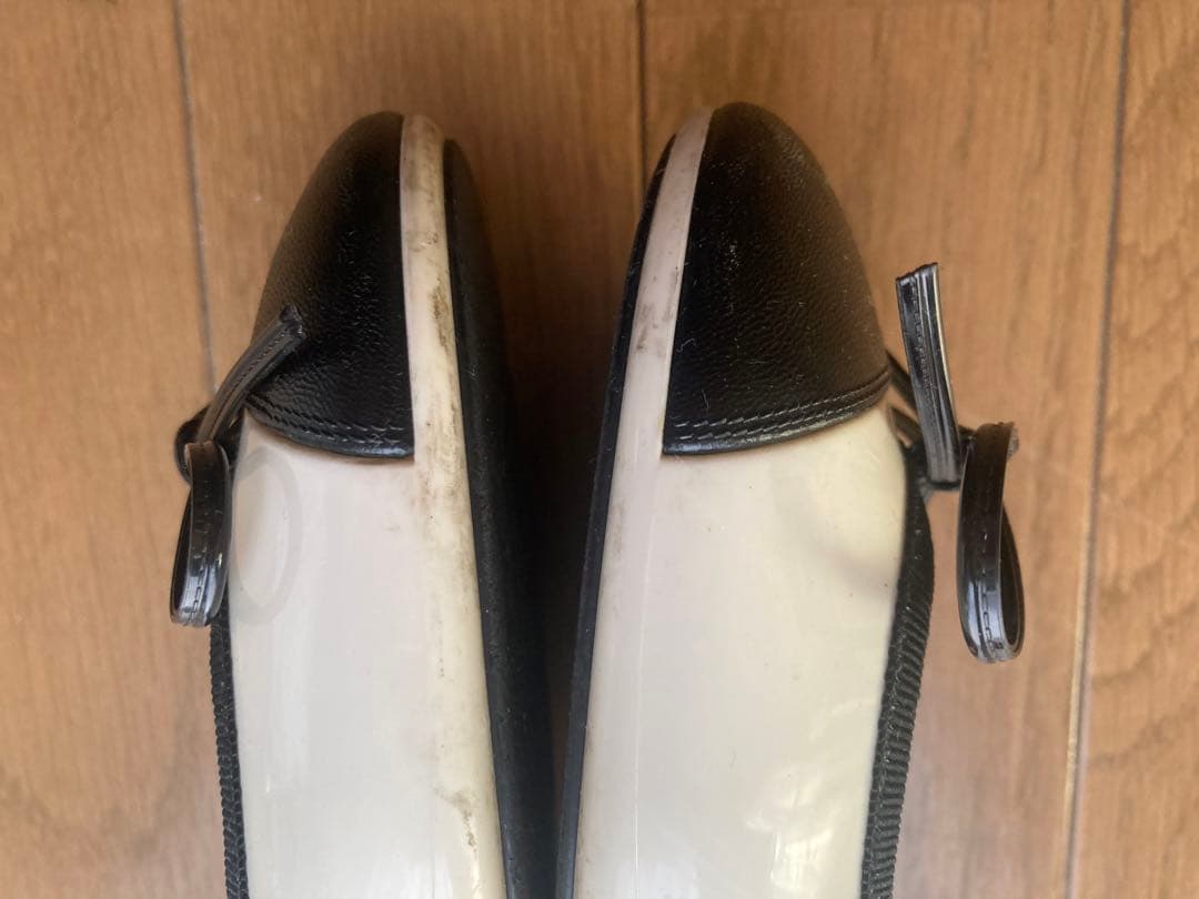 CHANEL バレエシューズ ホワイト/ブラック　塩化ビニール