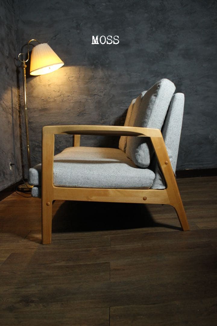 首都圏送無料〜MOSS14万天然木アルダー無垢材 3人がけソファ モモナチユラル