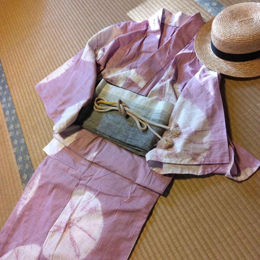 しまさん専用⭐(^^)絞りの浴衣⭐水玉、ピンク薄い紫
