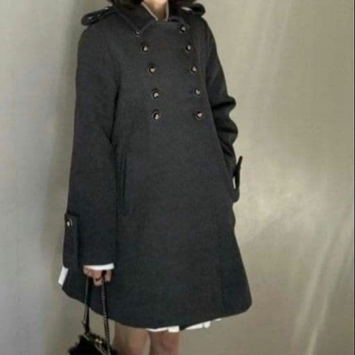 bibiy.olivia coat ビビィ オリビアコート ハートボタン グレー