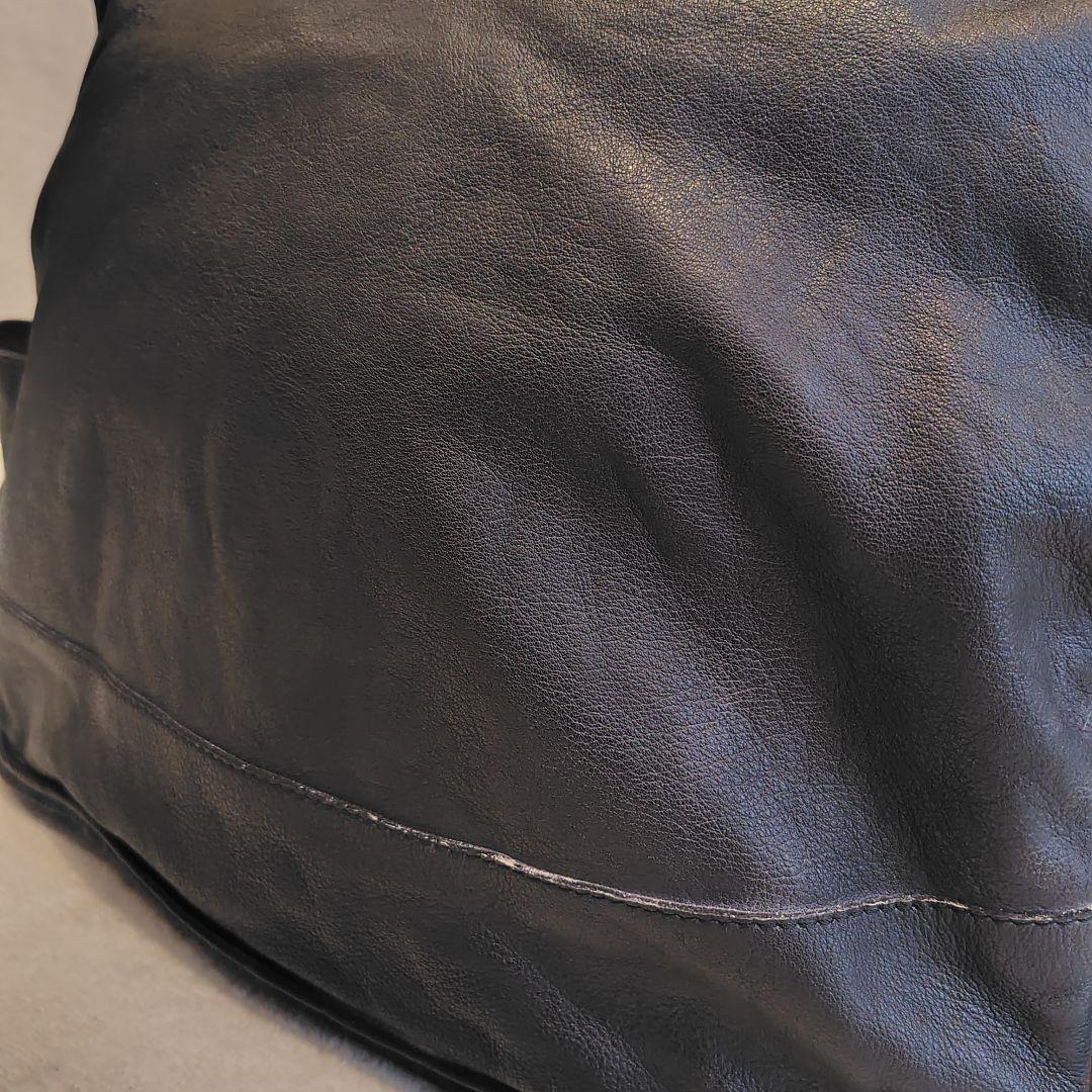 Y2K DIESEL メタルロゴ　レザー　ボストンバッグ　大容量　黒