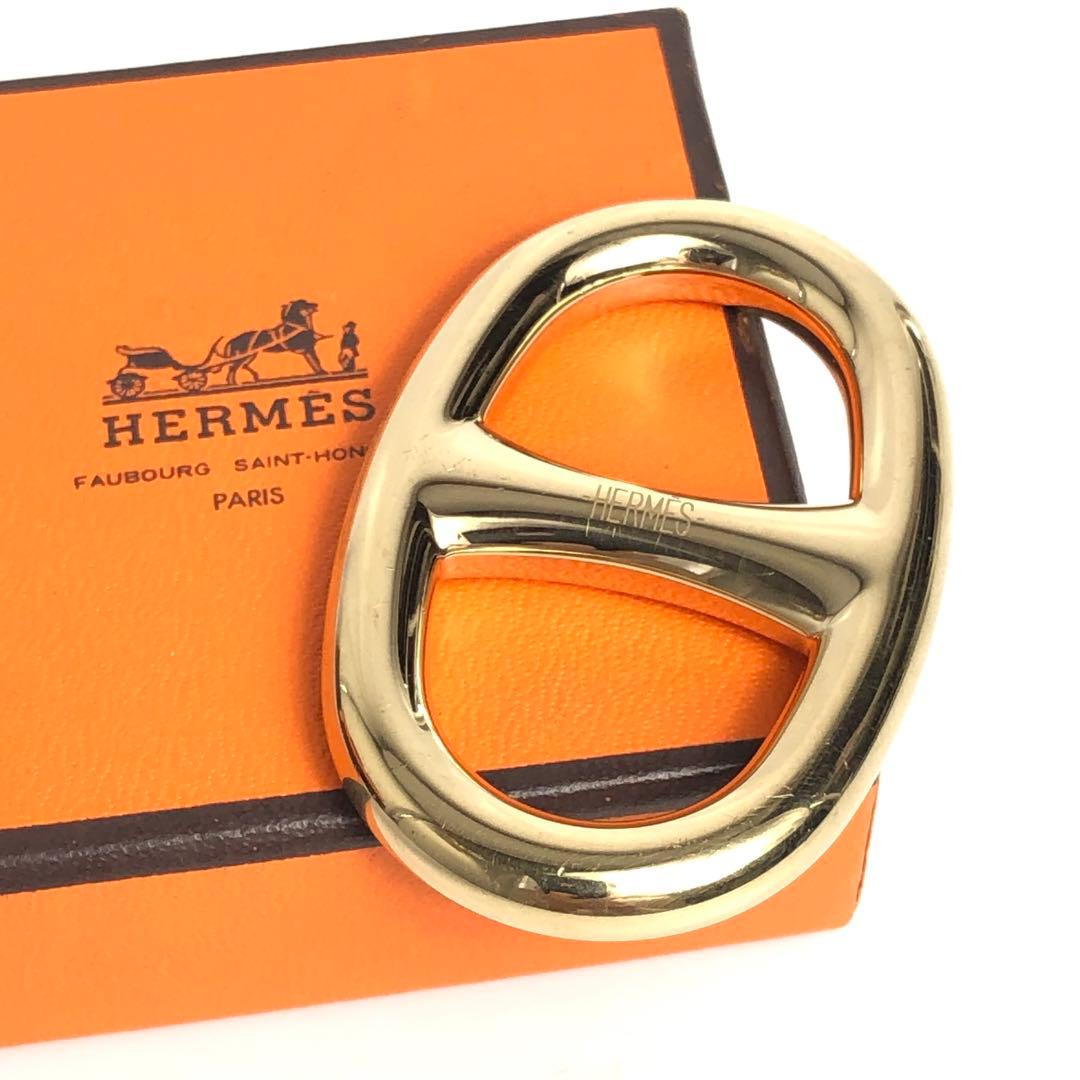 HERMES エルメス シェーヌダンクル スカーフリング ゴールドカラー