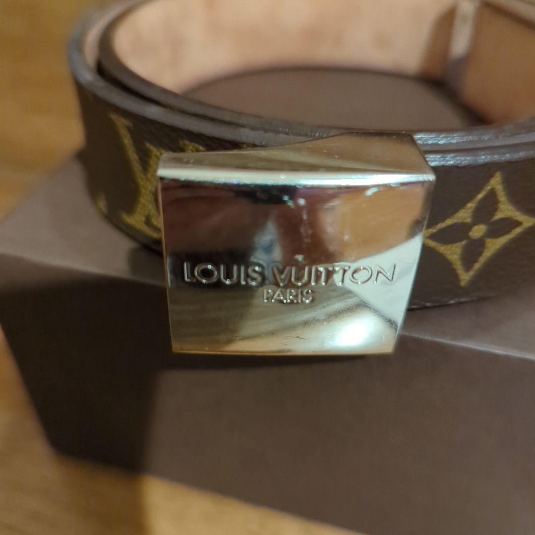 ルイビィトン モノグラム ベルト シルバー 箱 レシート付き